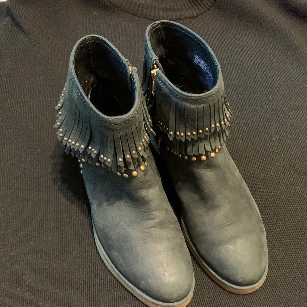 UGG Black Fringe Ankle Boots